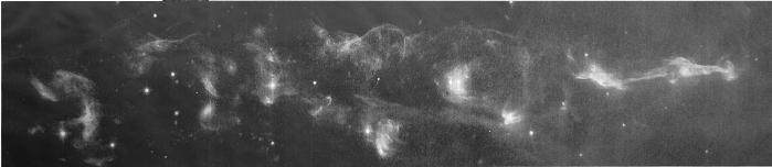 Herbig-Haro Objekt HH 110, ESA 2012, Bleistift auf Buettenpapier, 140 x 695,3 cm, 2019